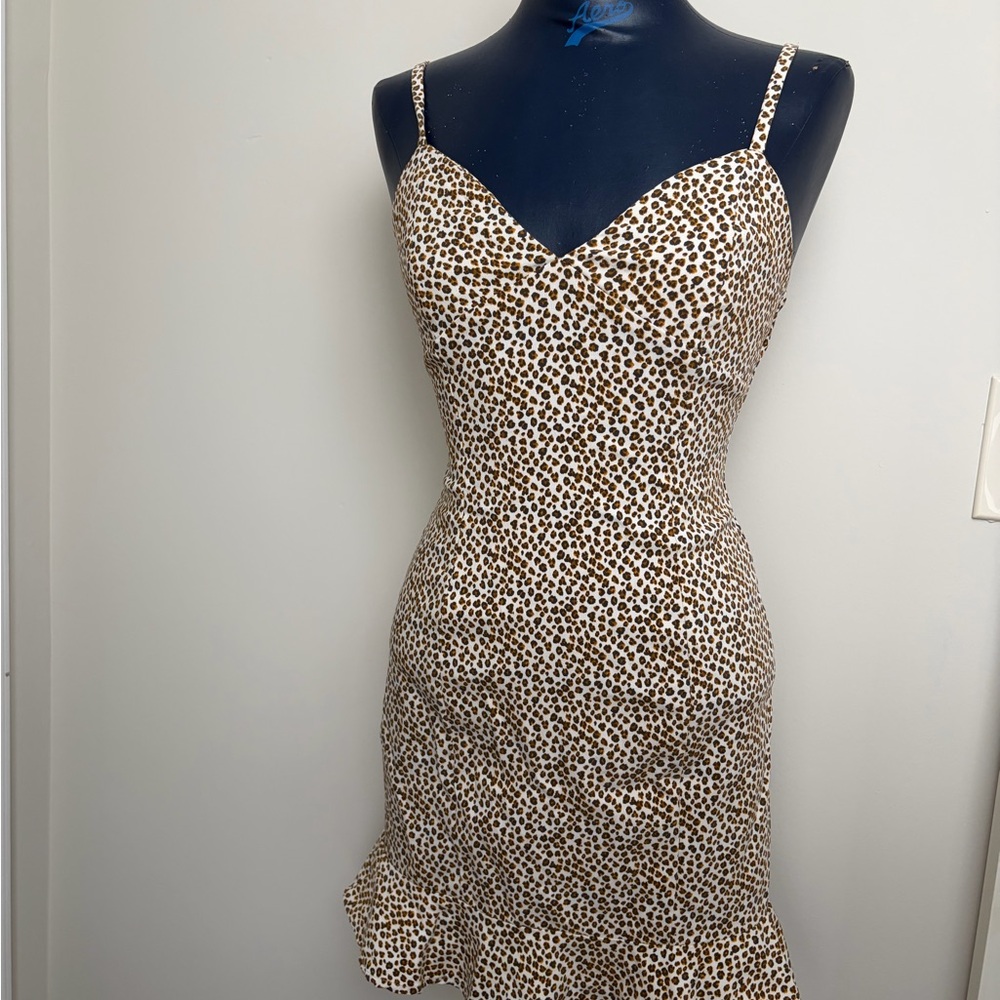 Forever 21 Leopard-Print Mini Dress — Brown and White